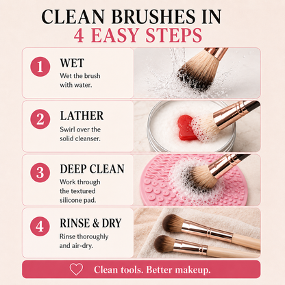 Makeup Brush Cleaner Soap – Deep Cleaning Solid Cleanser