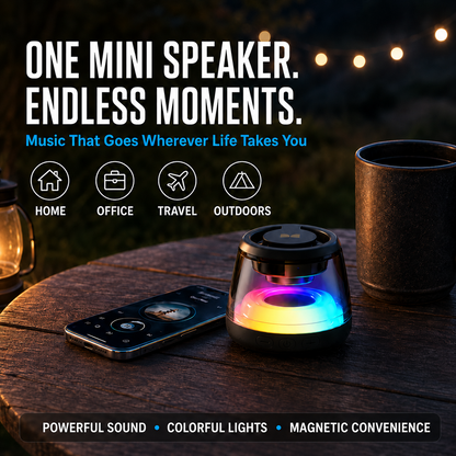 Portable RGB Bluetooth Speaker with Magnetic Phone Stand