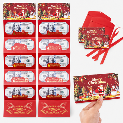 Christmas Cash Gift Envelope – 6-Slot Folding Money Holder for Holiday Gifting