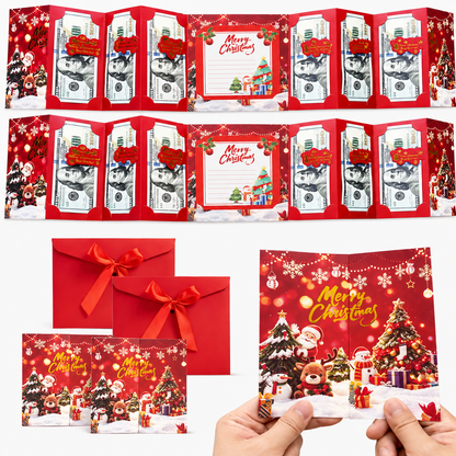 Christmas Cash Gift Envelope – 6-Slot Folding Money Holder for Holiday Gifting