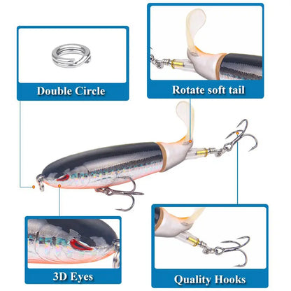 5/10pcs 🎣 Realistic ABS Fishing Lure – 13.5g Simulation Bait with 360° Spinner, Balanced Casting for Any Water