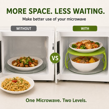 Foldable Microwave Plate Stacker with Cool-Touch Handles