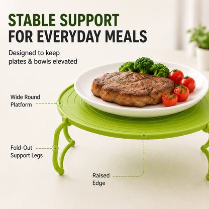 Foldable Microwave Plate Stacker with Cool-Touch Handles