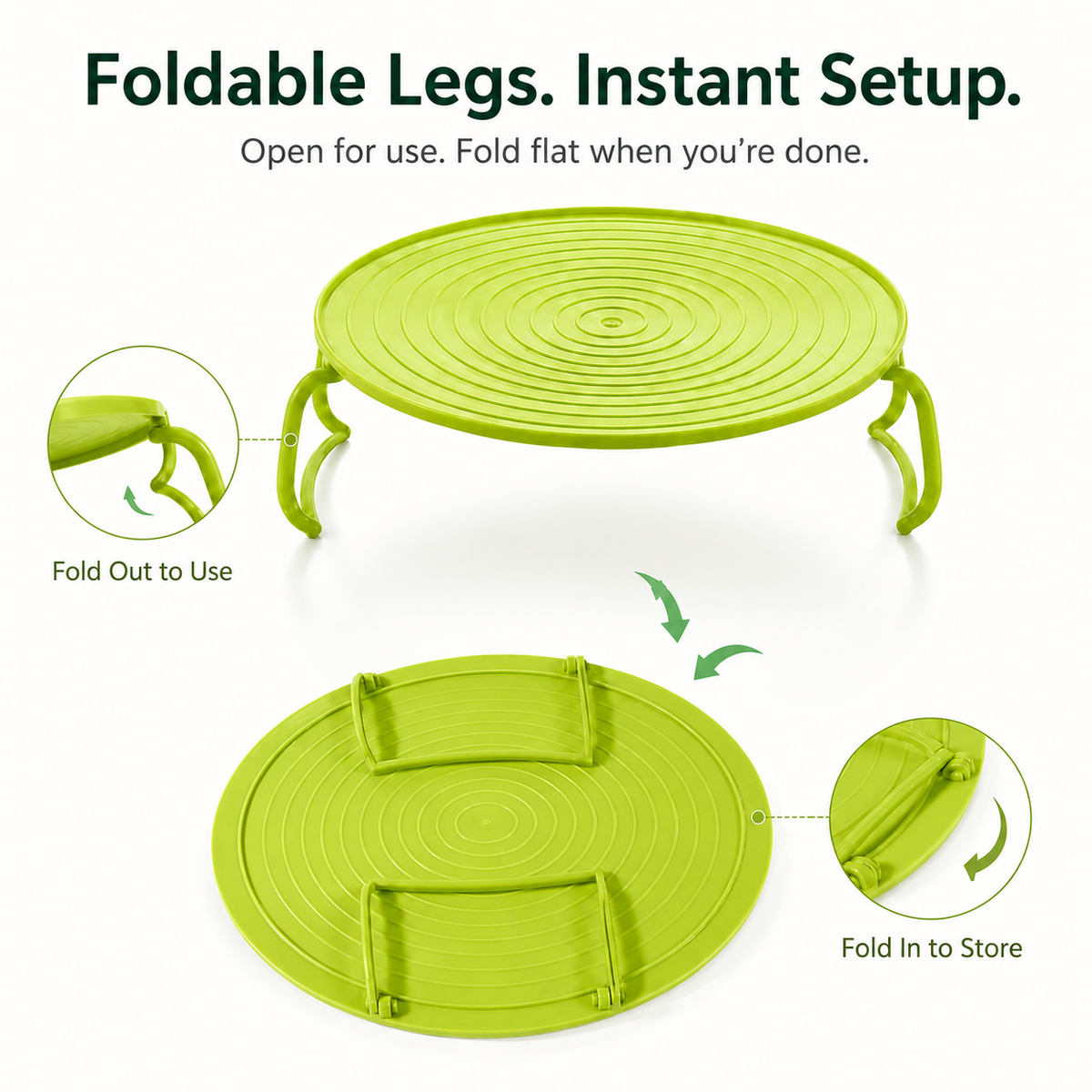 Foldable Microwave Plate Stacker with Cool-Touch Handles
