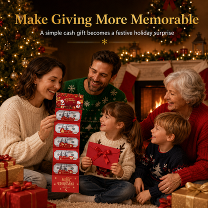 Christmas Cash Gift Envelope – 6-Slot Folding Money Holder for Holiday Gifting
