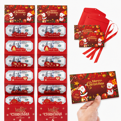 Christmas Cash Gift Envelope – 6-Slot Folding Money Holder for Holiday Gifting