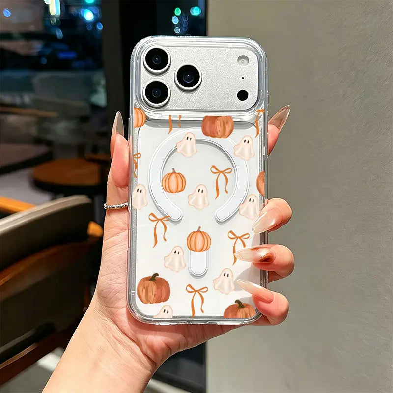 🎃 Watercolor Ghost Pumpkin iPhone Case – Cute Fall Halloween Design (17–11)