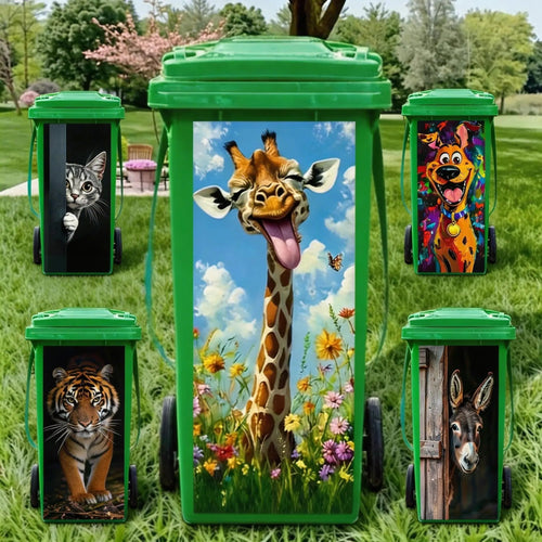 Creative Trash Can Sticker with Colourful Cartoon✨
