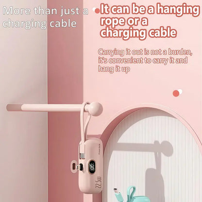 5000mAh Mini Fast-Charging Power Bank with Dual Ports & Digital Display