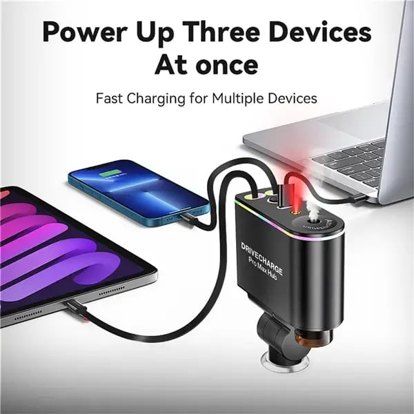 🏆75K+ SOLD!🚗✨ Smart Retractable Car Charger & Air Freshener