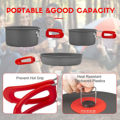 🔥HOT SALE 49% OFF🍳2026 Pro Outdoor Camping Cookware: 3-in-1 Ultra-Light Pots, Pans & Kettle Set! 🏕️🛒