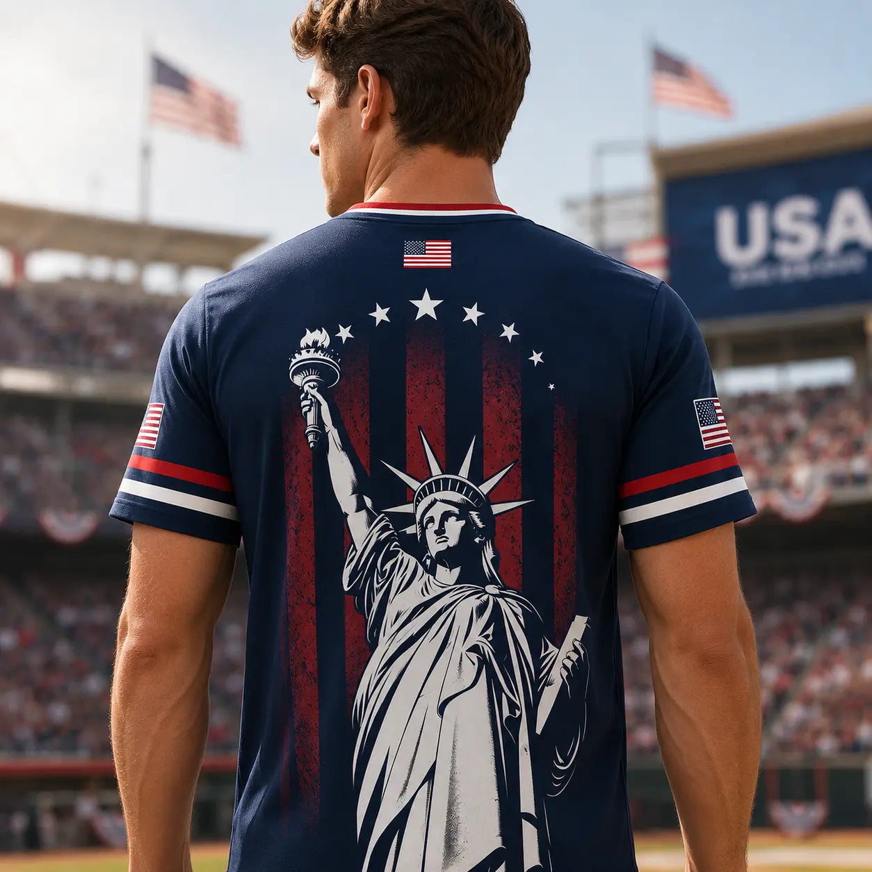 🇺🇸 USA Liberty Soccer Jersey – Patriotic American Flag V-Neck Football Shirt