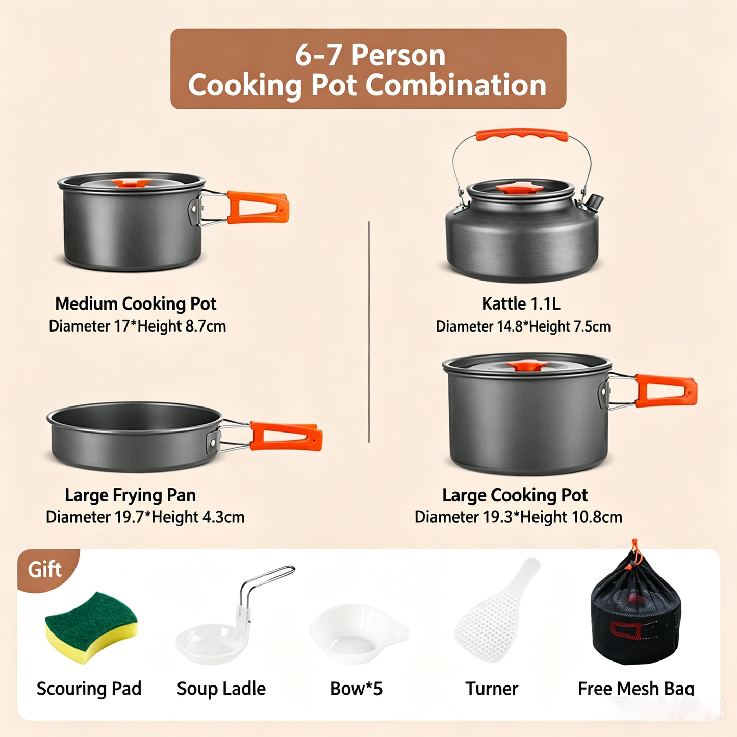🔥HOT SALE 49% OFF🍳2026 Pro Outdoor Camping Cookware: 3-in-1 Ultra-Light Pots, Pans & Kettle Set! 🏕️🛒