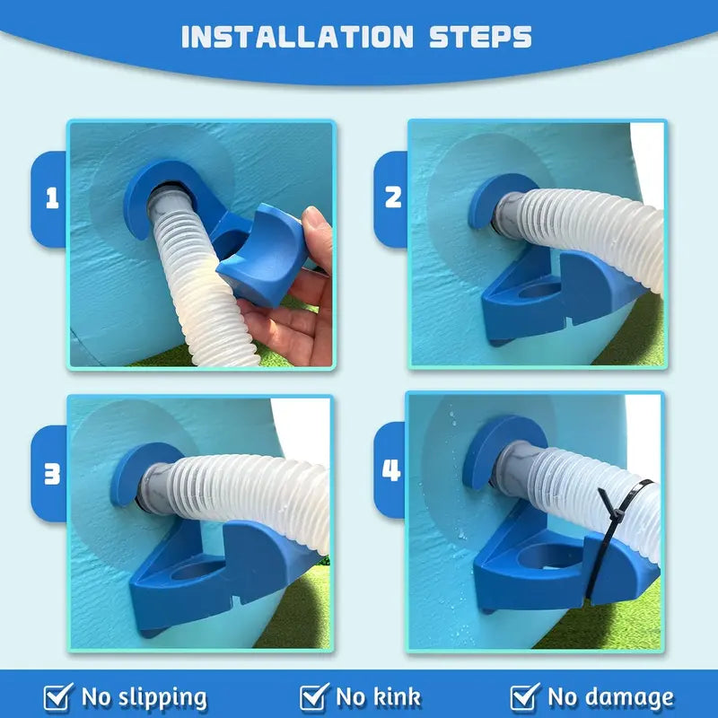 Swimming Pool Pipe Holders with Cable Ties & Hose Clamps