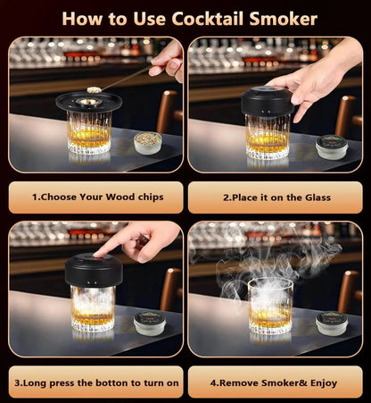 🔥Hot Sale 49% off🌟2026 New Electric Whiskey Smoker Kit with 6 Wood Chips