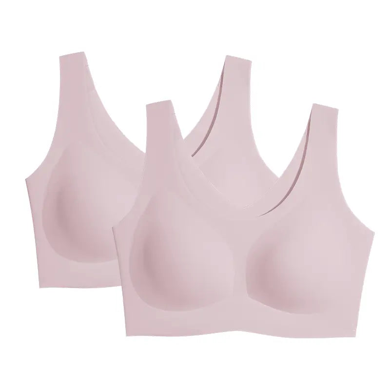 Seamless Wireless Bralette – Wide Comfort Straps, Breathable Lightweight Nude Bra, Smart Size Stretchy Fit