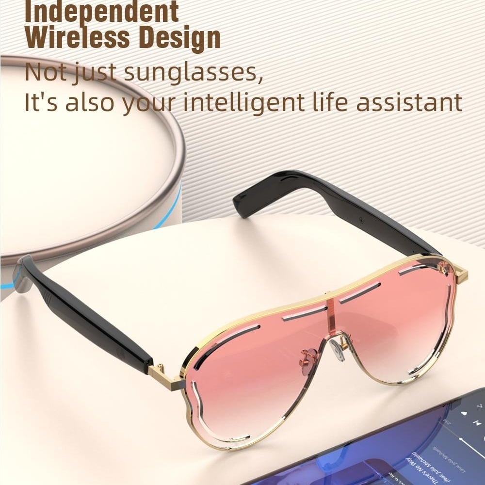 🏆Flash Sale⚡ 50K+ SOLD! Almost Gone-💥✨Super Black Technology😎 Smart Bluetooth 5.4 Audio Sunglasses – Open-Ear, UV & Blue Light Protection