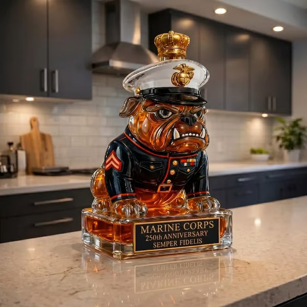 🔥HOT SALE 49% OFF👑🥃Marine Corps The 250th Anniversary Devil Dog Whiskey Bottle
