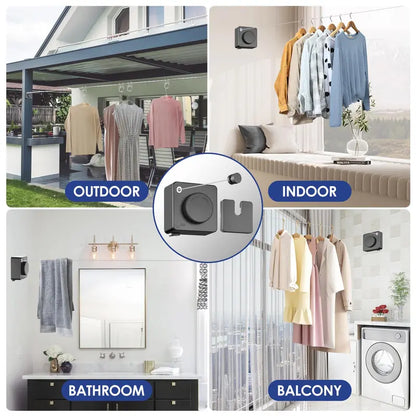 Wall Mount Invisible Stainless Steel Washing Line with Slow Retraction Design🏠