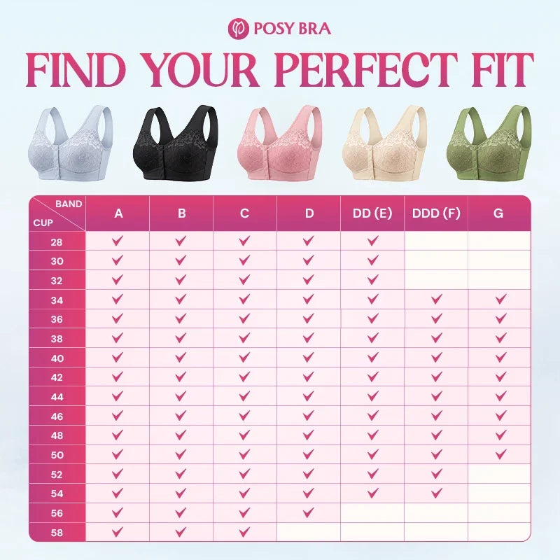 Posy Bra - Front Closure Breathable Cotton Lifting Bra for Seniors