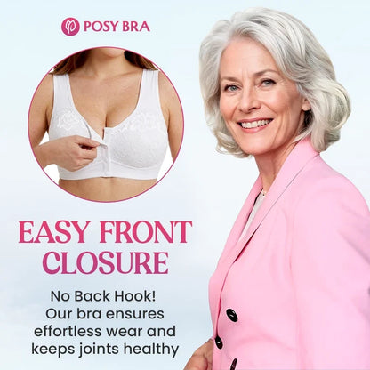 Posy Bra - Front Closure Breathable Cotton Lifting Bra for Seniors