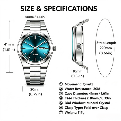⌚ Steel Quartz Watch – Casual Business, Party & Daily Wear