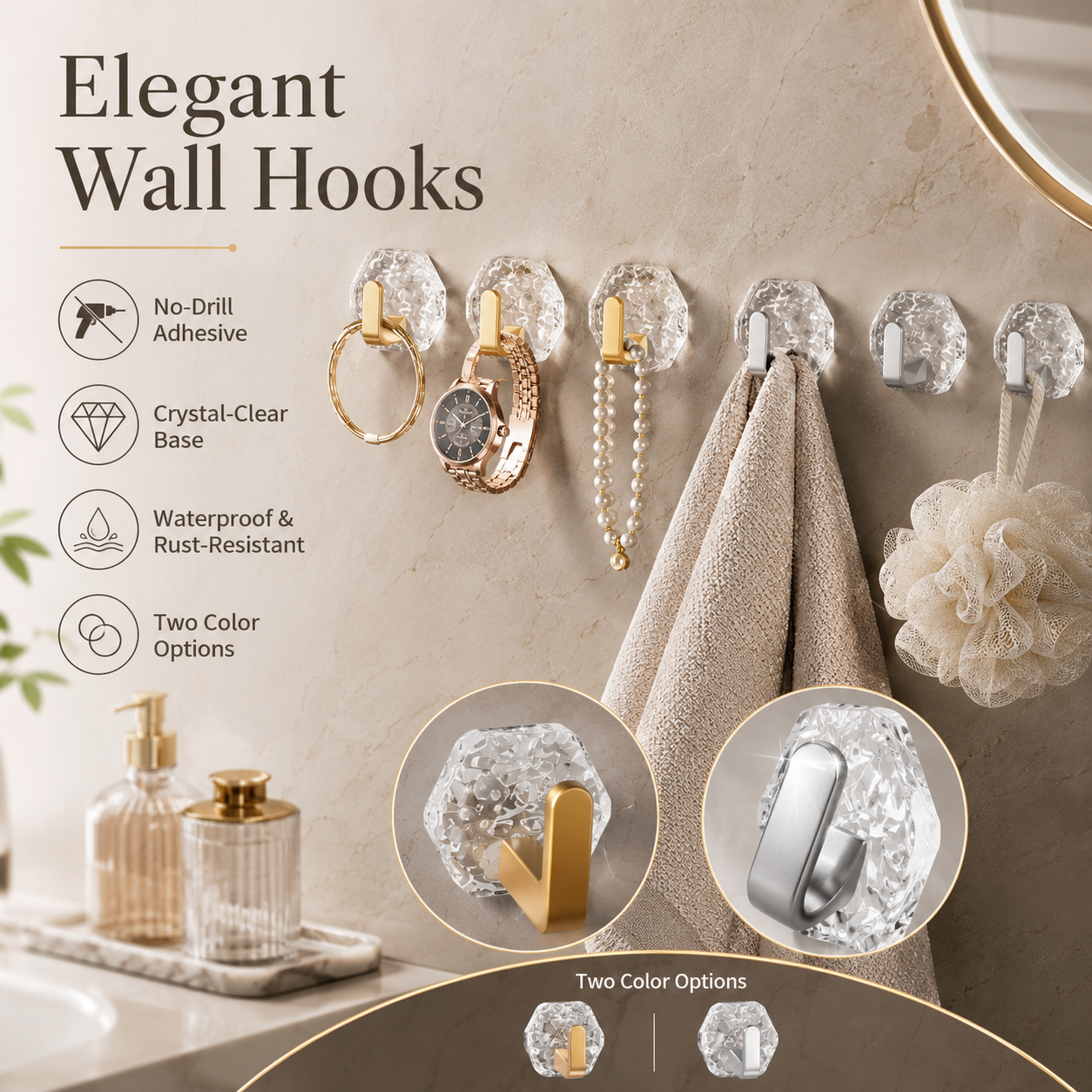 🔥Hot Sale | 10PCS Modern Hexagon Adhesive Hooks