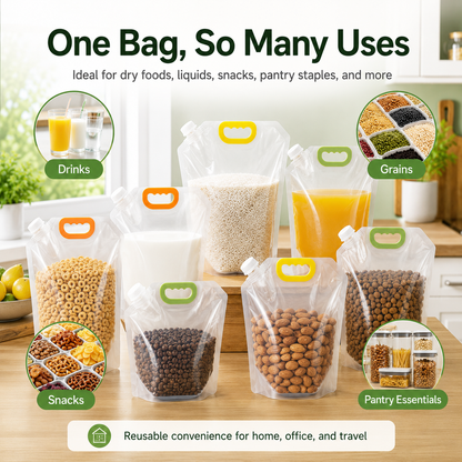 🔥 Best Seller | 5PCS Reusable Stand-Up Food Storage Bags
