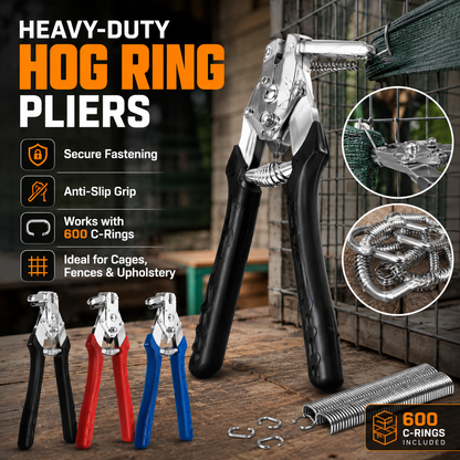 🔥Hot Seller | Hog Ring Pliers Kit with 600 M-Clips