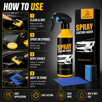 🚗 The Ultimate Mirror-Finish Nano Spray Coating – Professional Water Beading & UV Defense