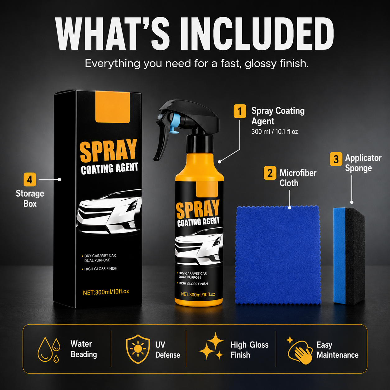 🚗 The Ultimate Mirror-Finish Nano Spray Coating – Professional Water Beading & UV Defense
