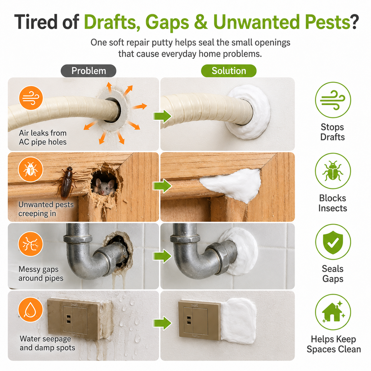🛠️ The Ultimate 10-Pack Sealant Clay – Your Home’s First Line of Defense