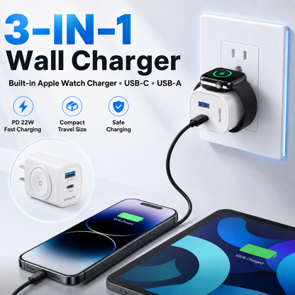 ⚡ 3-in-1 Magnetic Charger Block