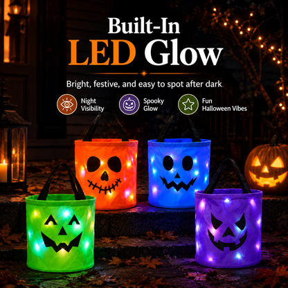 🎃Glow-Up Halloween LED Trick-or-Treat Candy Bucket Set