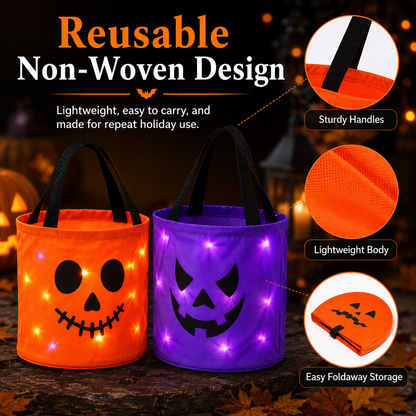 🎃Glow-Up Halloween LED Trick-or-Treat Candy Bucket Set