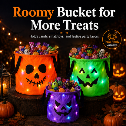 🎃Glow-Up Halloween LED Trick-or-Treat Candy Bucket Set