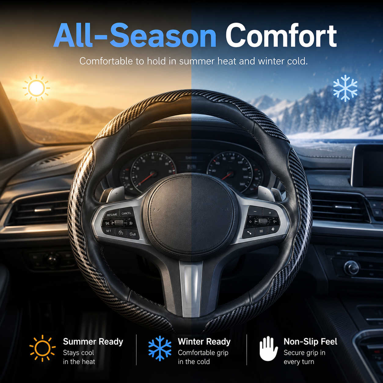 🏁 Car Non-Slip Sport Steering Wheel Cover