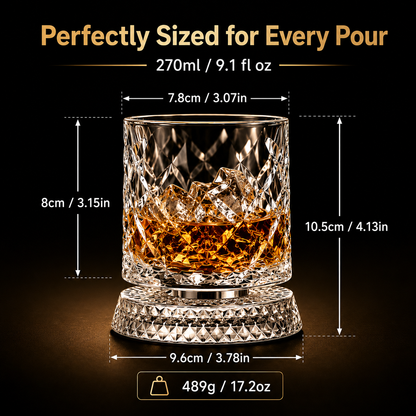 Luxury 360°  Spinning Crystal Barware Cup