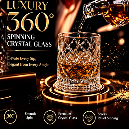 Luxury 360°  Spinning Crystal Barware Cup