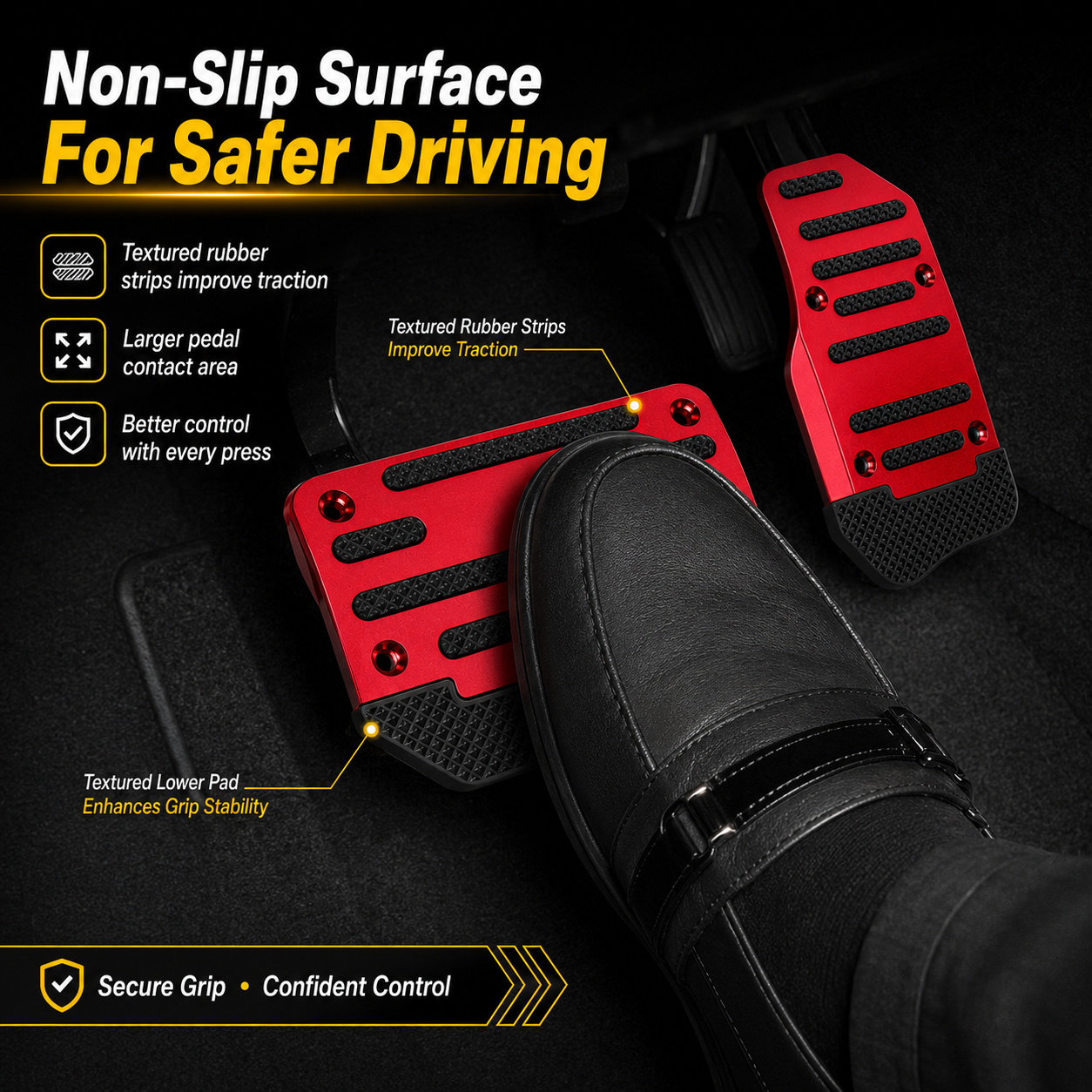 Universal Non-Slip Car Brake & Gas Pedal Cover Set