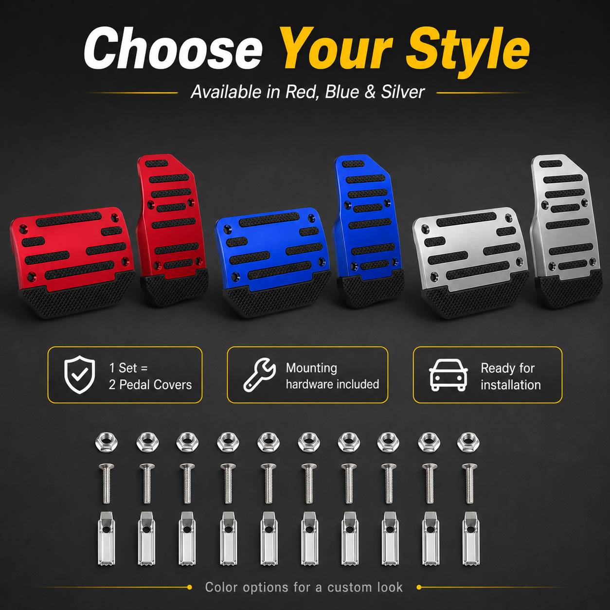 Universal Non-Slip Car Brake & Gas Pedal Cover Set