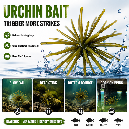 🎣 5PCS Fuzzy Urchin Dice Baits – High-Action Bass Fishing Lures