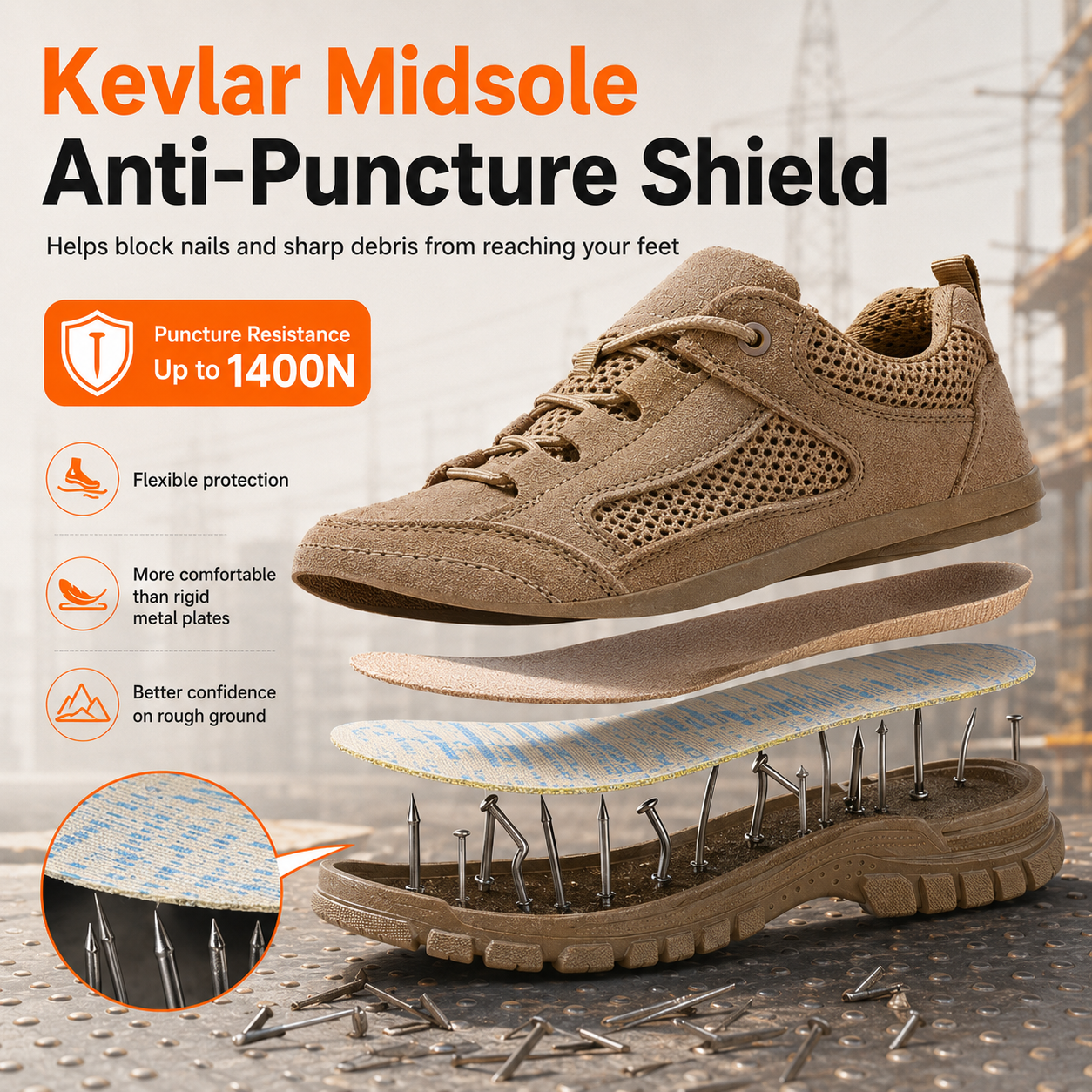 Electrician Safety Shoes 10kV Insulated Brown Wear-Resistant Plastic Toe Cap Work Boots