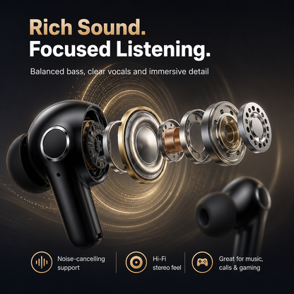 🎧True Wireless Noise-Cancelling Earbuds with Digital Display