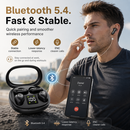 🎧True Wireless Noise-Cancelling Earbuds with Digital Display