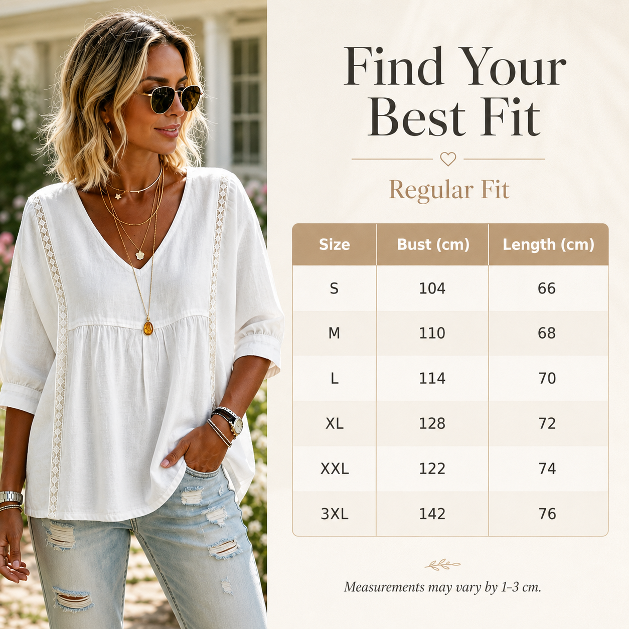 🌸 Bohemian Lace V-Neck Blouse – Puff Sleeves & Side Cut-Outs ✨