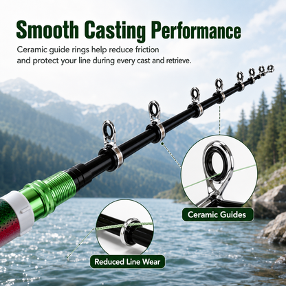 🐟 Pocket Telescopic Fishing Rod 5.2FT – Carbon Fiber Ultralight Travel Spinning Pole