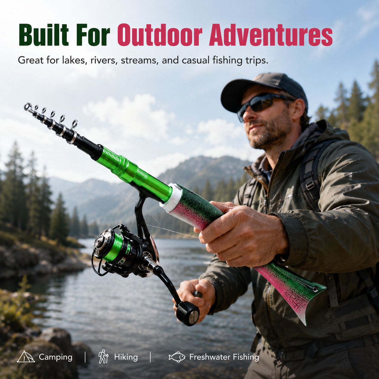 🐟 Pocket Telescopic Fishing Rod 5.2FT – Carbon Fiber Ultralight Travel Spinning Pole