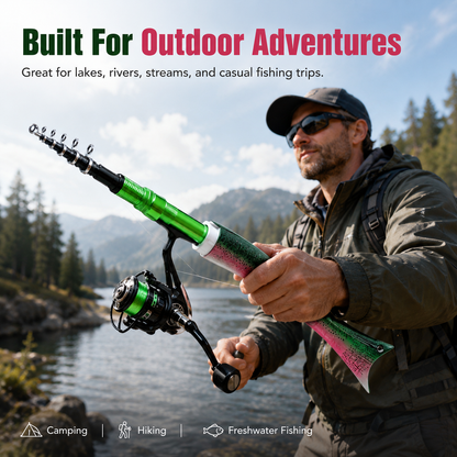 🐟 Pocket Telescopic Fishing Rod 5.2FT – Carbon Fiber Ultralight Travel Spinning Pole