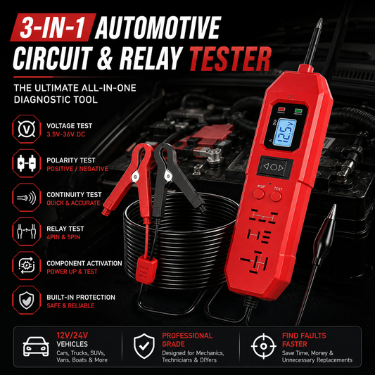 🔧 3-in-1 Automotive Power Circuit Probe & Relay Tester – 12V/24V Electrical Diagnostic Tool | Buy 2 Get Free Shipping 🚚